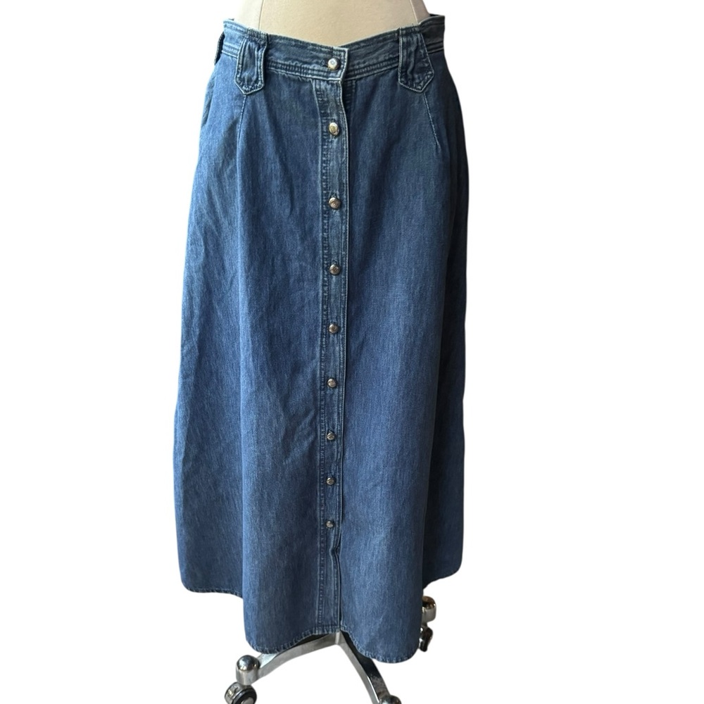 1990s Bar‎ N None 100% Cotton Denim Western Style Skirt